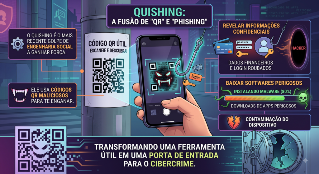 Imagem mostrando o quishing como algo malicioso