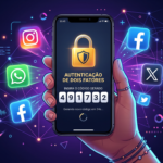 Autenticação em dois fatores protegendo contas de redes sociais