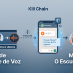 Chave de segurança física ao lado de celular com onda sonora de IA