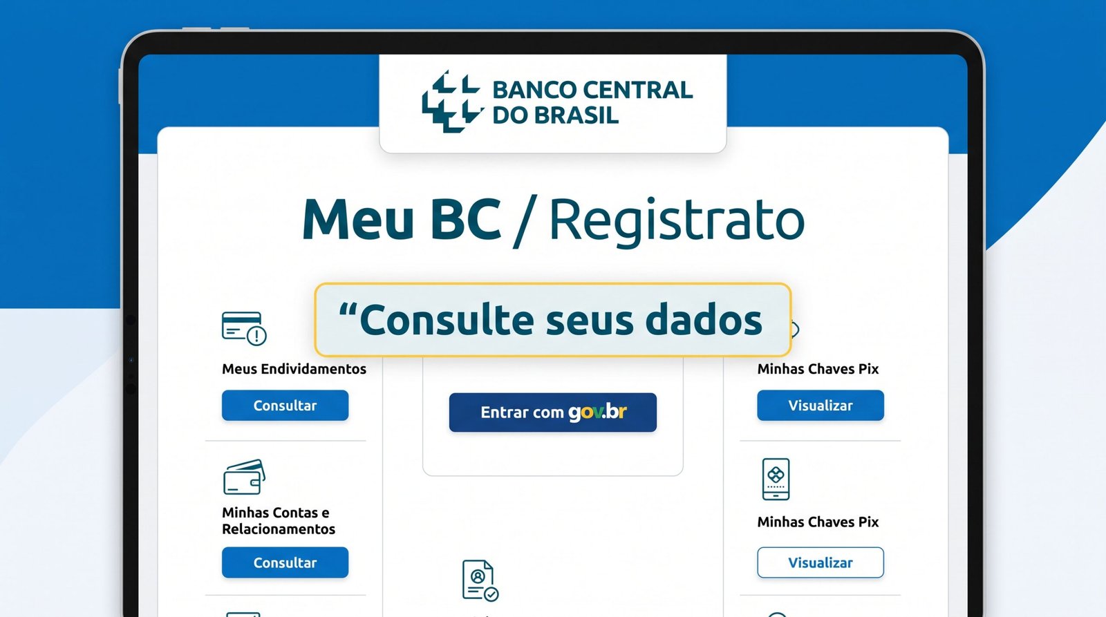Tela do Registrato do Banco Central acessado via Gov.br