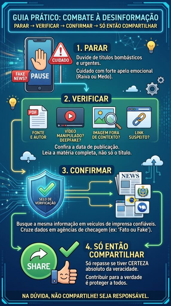 Passos para verificar arquivos, vídeos e fotos antes de compartilhar nas eleições